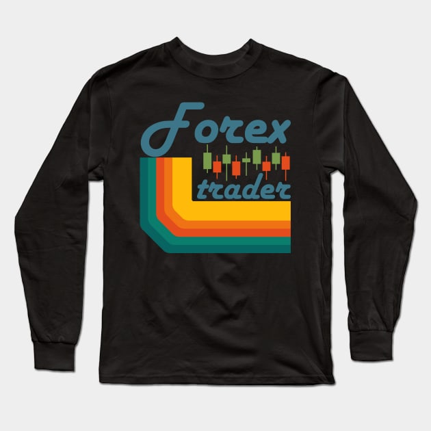 vintage FX, forex trader  exchange trading traders Long Sleeve T-Shirt by Guntah